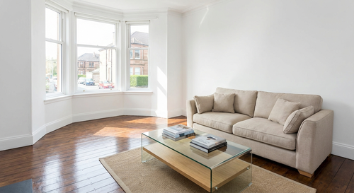 Bright immaculate Glasgow flat living room after professional house clean
