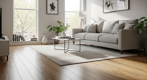 Bright and clean living room in a Manchester flat after a professional deep clean