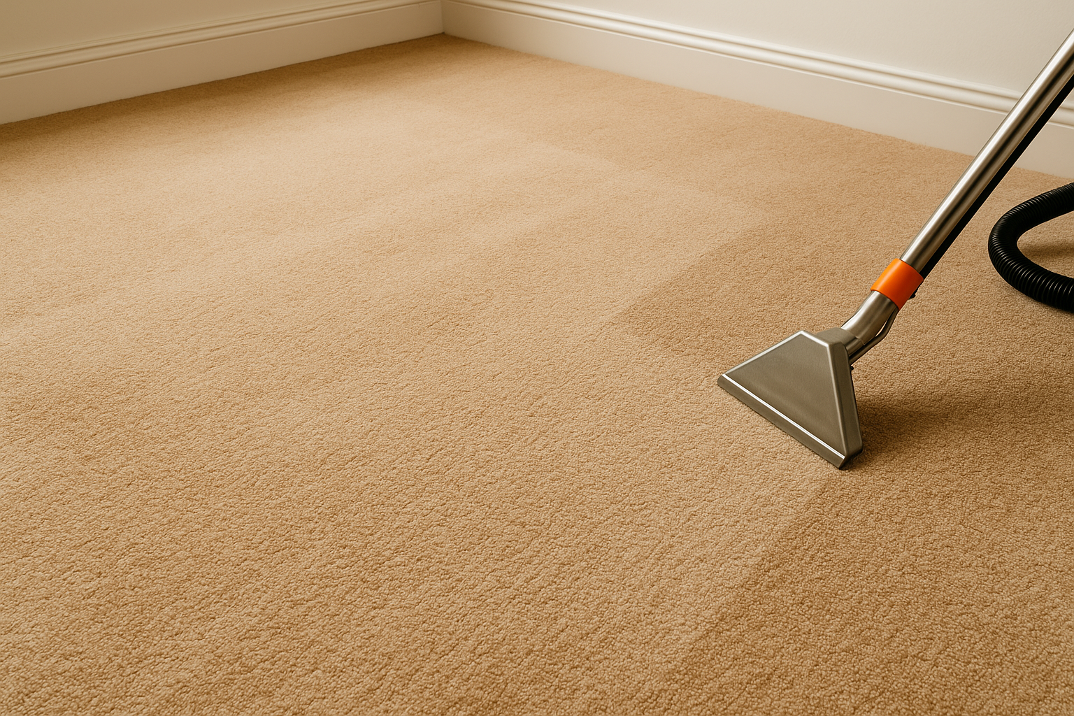 Before and after photo of Glasgow carpet steam cleaning showing stains removed and fresh clean texture